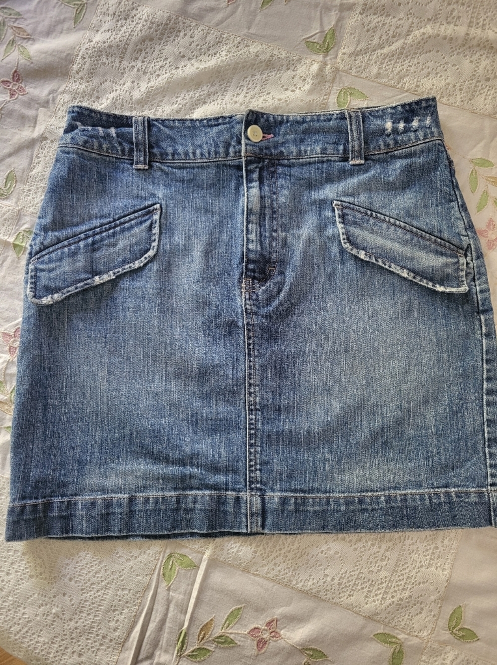 Tommy HIlfiger distressed denim mini skirt